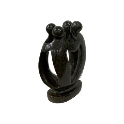 Statue en pierre groupe 4 personnes vert 19 cm Statue en pierre groupe 4 personnes vert 19 cm