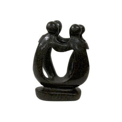Statue en pierre groupe 4 personnes vert 19 cm Statue en pierre groupe 4 personnes vert 19 cm