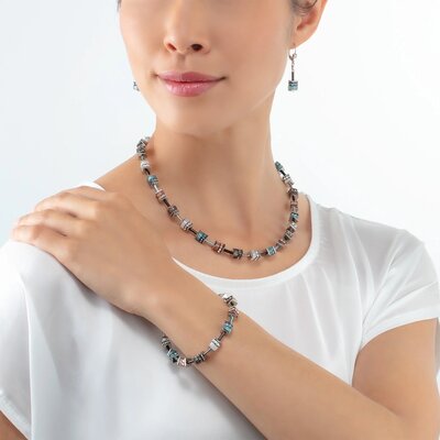 Coeur de Lion Ketting 4409/ /2011 Aqua-Brown
