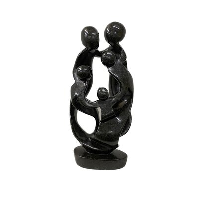 Statue famille 5 personnes vert 38 cm Statue famille 5 personnes vert 38 cm