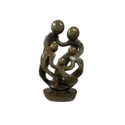 Statue famille 5 personnes marron 37 cm Statue famille 5 personnes marron 37 cm