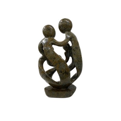 Statue famille 5 personnes marron 37 cm Statue famille 5 personnes marron 37 cm