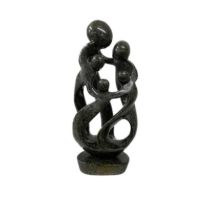 Statue famille 5 personnes vert 37.5 cm Statue famille 5 personnes vert 37.5 cm