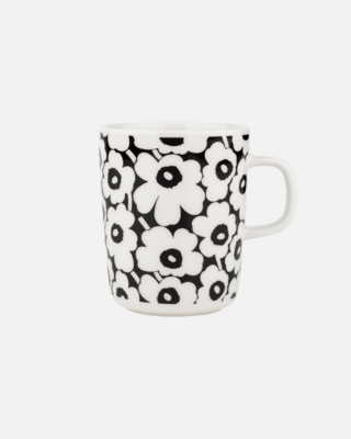 Marimekko servies Oiva / Unikko tasse noir/blanc 2.5 dl 073087-910 Marimekko servies Oiva / Unikko tasse noir/blanc 2.5 dl 073087-910