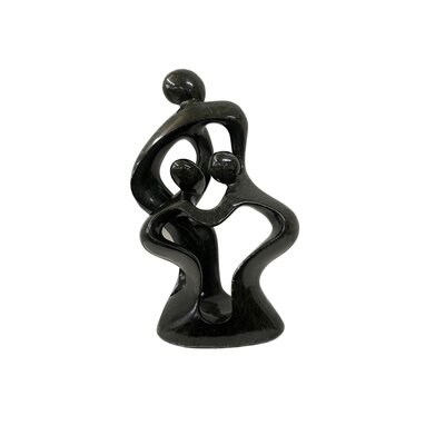 Speckstein Skulptur Familie 3 Personen grün 38 cm