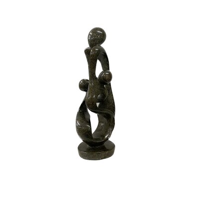 Speckstein Skulptur Familie 3 Personen grün 40 cm