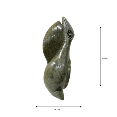 Stenen beeld, Excersising, Fruit serpentine 43 cm