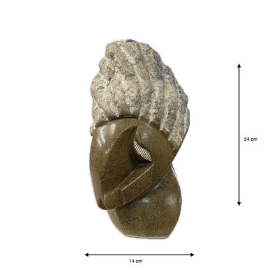 Stenen beeld, Resting man, Fruit serpentine 24 cm