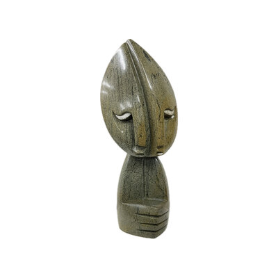 Stenen beeld, Twin heads, Fruit serpentine 43 cm