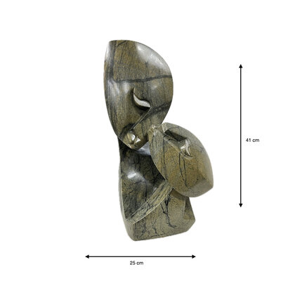Stenen beeld, True lovers, Fruit serpentine 41 cm