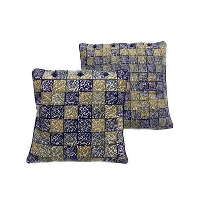 Siebdruck Kissen Zimbabwe Streifen Blauer Hahn Siebdruck Kissen Zimbabwe Streifen Blauer Hahn