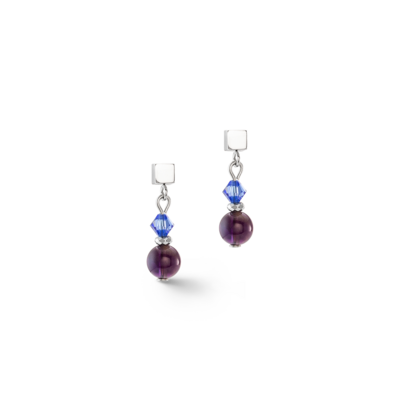 Coeur de Lion oorbellen 4345/ /0807 silver-royal Coeur de Lion oorbellen 4345/ /0807 silver-royal