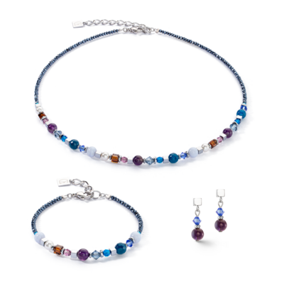 Coeur de Lion oorbellen 4345/ /0807 silver-royal Coeur de Lion oorbellen 4345/ /0807 silver-royal