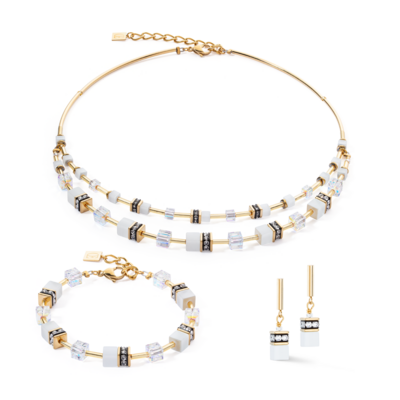Coeur de Lion oorbellen 2810/ /1416 gold-white Coeur de Lion oorbellen 2810/ /1416 gold-white
