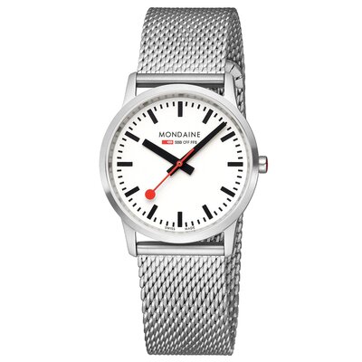 Mondaine Horloge Simply Elegant 36 mm mat Milanese band Mondaine Horloge Simply Elegant 36 mm mat Milanese band