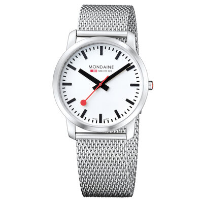 Mondaine Horloge Simply Elegant 41 mm mat Milanese band Mondaine Horloge Simply Elegant 41 mm mat Milanese band