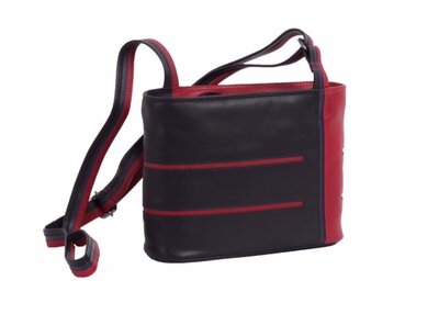 Krista's Helsinki Schultertasche Small schwarz, rot, dunkelviolett