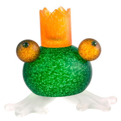 Glass Studio Borowski Candlestick Frosch Green. Glass Studio Borowski Candlestick Frosch Green.