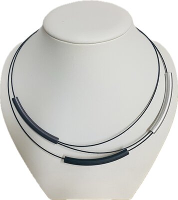 Step by Step ketting 600388 Zilver Zwart Antraciet Step by Step ketting 600388 Zilver Zwart Antraciet