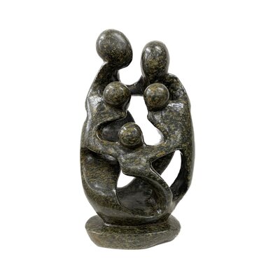 Statue famille 5 personnes Gris foncé brun 27 cm Statue famille 5 personnes Gris foncé brun 27 cm