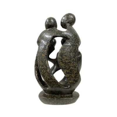 Statue famille 5 personnes Gris foncé brun 27 cm Statue famille 5 personnes Gris foncé brun 27 cm