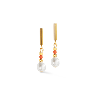 Coeur de Lion oorbellen 4358/ /0323 gold coral Coeur de Lion oorbellen 4358/ /0323 gold coral
