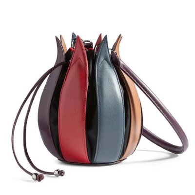 by-Lin Tas Tulip classic paars/rood/blauw/cognac 070314 by-Lin Tas Tulip classic paars/rood/blauw/cognac 070314