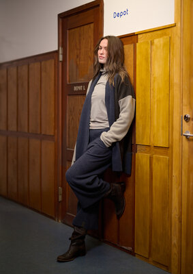 Henriette Steffensen Cardigan 7172-322 blue/brown/grey