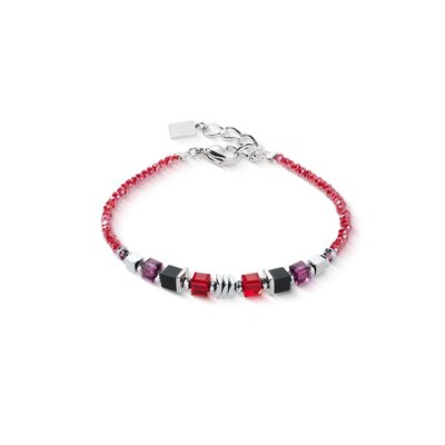 Coeur de Lion Bracelet 3044/ /0317 Wave Cube Flow silver-red