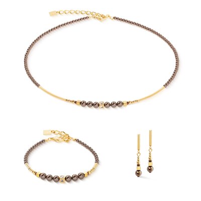 Coeur de Lion Halskette 4312/ /1100 Shimmering Princess Pearls gold-brown