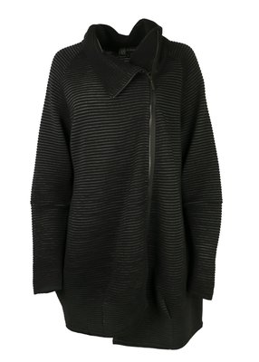 EO-design Vest lang zwart grijs