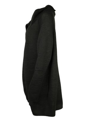 EO-design Vest lang zwart grijs