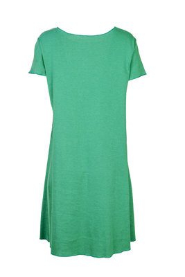 Jalfe 11858-1-432 jurk met knopen ekologisch katoen groen/turquoise