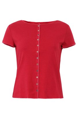 Jalfe 11927-422A shirt met knopen ekologisch katoen kers-roodrose
