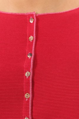 Jalfe 11927-422A shirt met knopen ekologisch katoen kers-roodrose