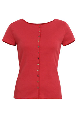 Jalfe 11927-406D shirt met knopen ekologisch katoen rose-oranjerood