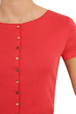 Jalfe 11927-406D shirt met knopen ekologisch katoen rose-oranjerood