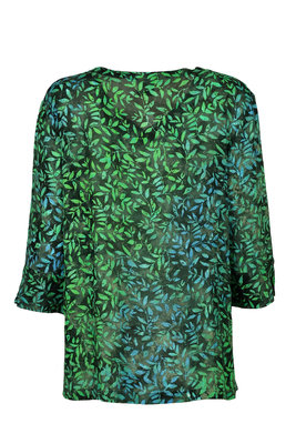 Unikat Artwear kleding blouse 122 staal blauw/groen