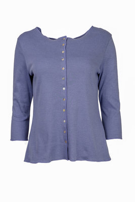 Jalfe 12286-1-434 shirt lange mouw met knopen ekologisch katoen lila/paars