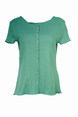 Jalfe 11927-432C shirt met knopen ekologisch katoen water-groen/turqoise