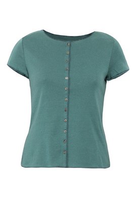 Jalfe 11927-408H shirt met knopen ekologisch katoen groen/blauwgroen