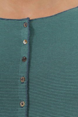 Jalfe 11927-408H shirt met knopen ekologisch katoen groen/blauwgroen