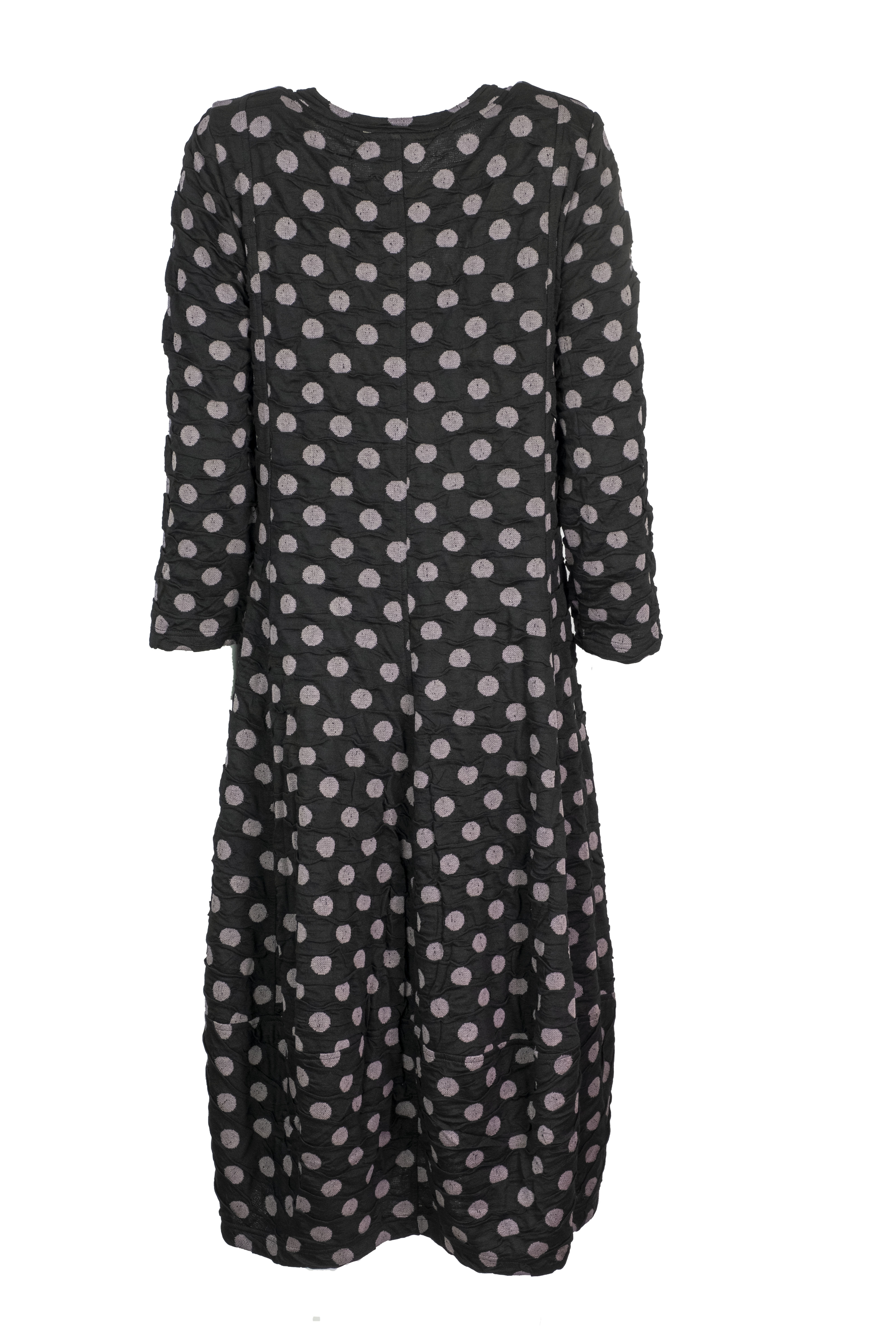 Baldino kleding lange jurk 3-399 zwart/grijs stip
