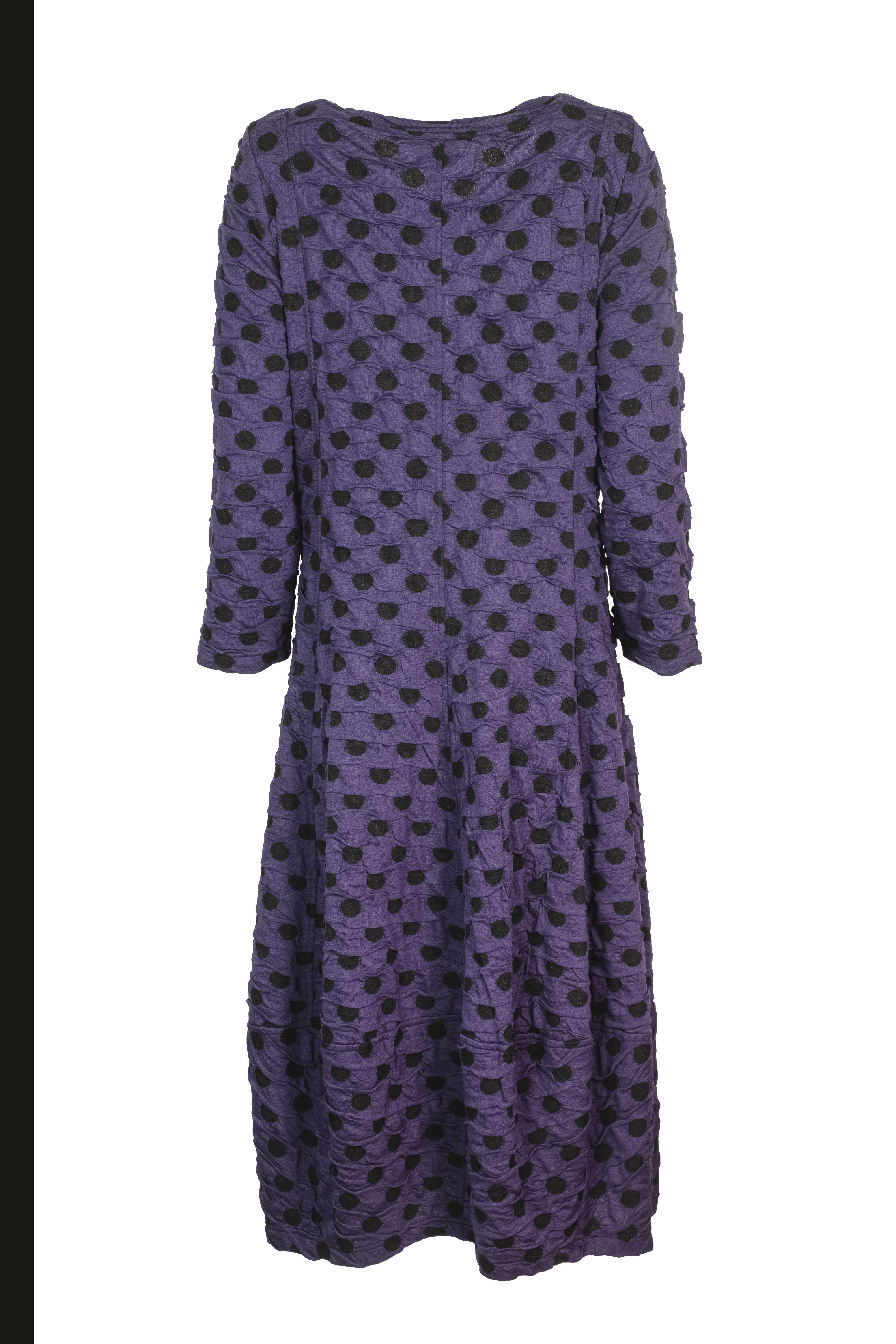 Baldino kleding lange jurk 3-399 paars/zwart stip