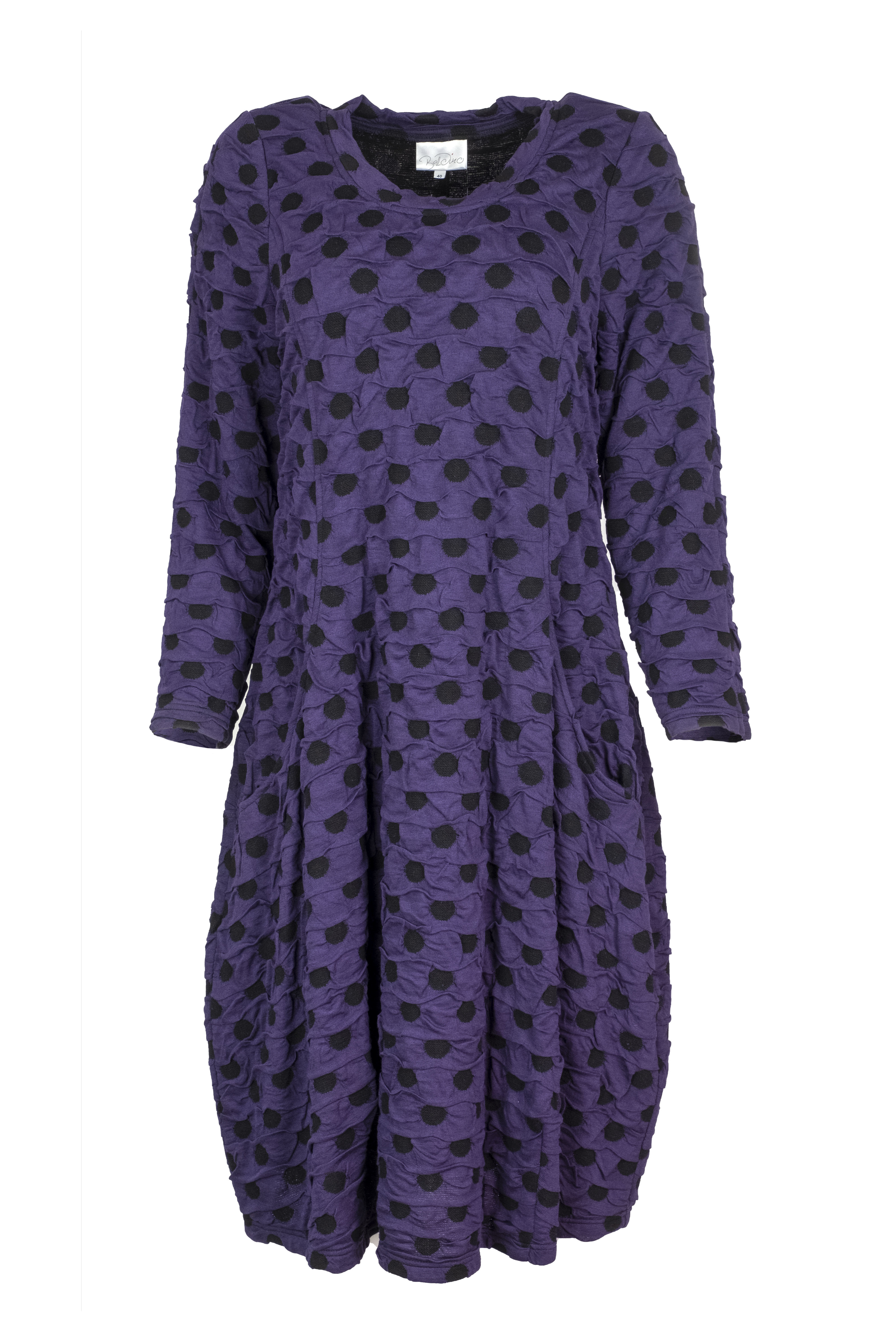 Baldino kleding jurk 3-329C paars/zwart stip
