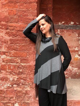 Baldino kleding tuniek 2-1049C zwart/grijs