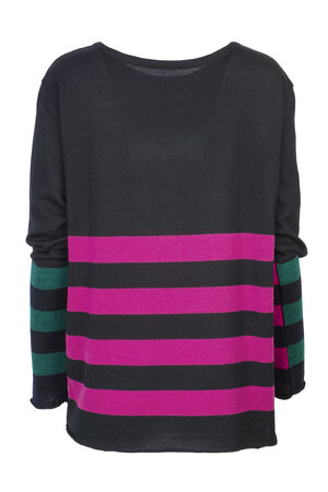 Karvinen Keskibox trui H33 zwart groen fuchsia