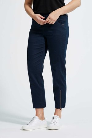 Laurie broek, model Piper Regular Cropped basis katoen blauw 22465-49200