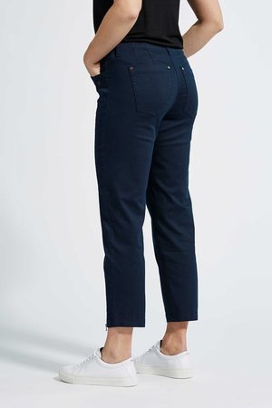 Laurie broek, model Piper Regular Cropped basis katoen blauw 22465-49200