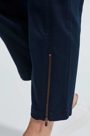 Laurie broek, model Piper Regular Cropped basis katoen blauw 22465-49200